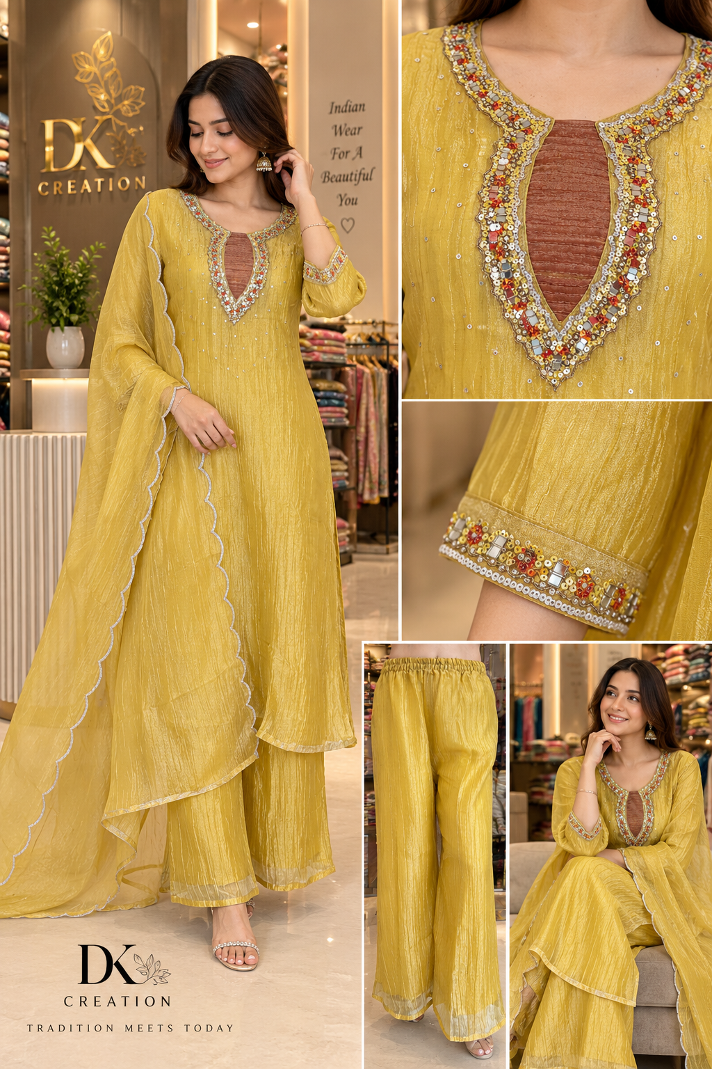 Premium Crust Tissue Festival Wear Suit