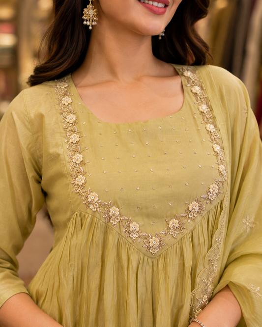 PREMIUM MUL CHANDERI PARTY WEAR SUIT
