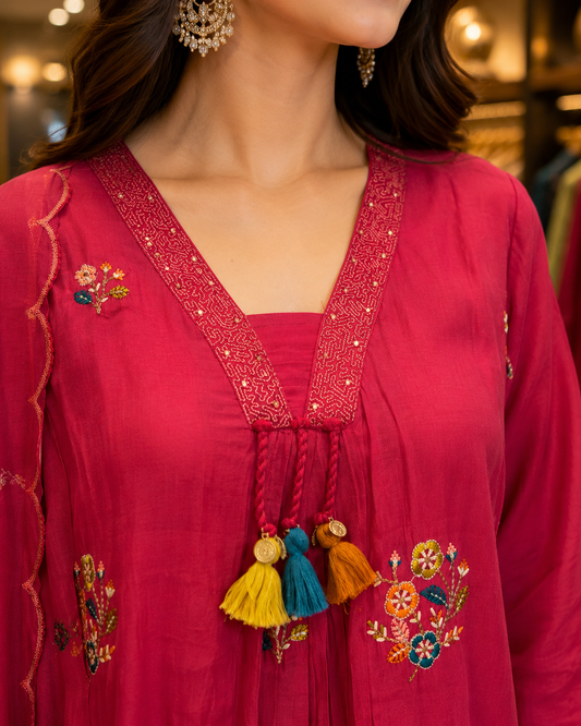 PURE SEMI PARTY WEAR MUL CHANDERI SUIT