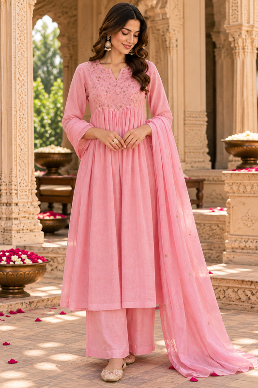 Festival Wear Premium Mul Chanderi Suit