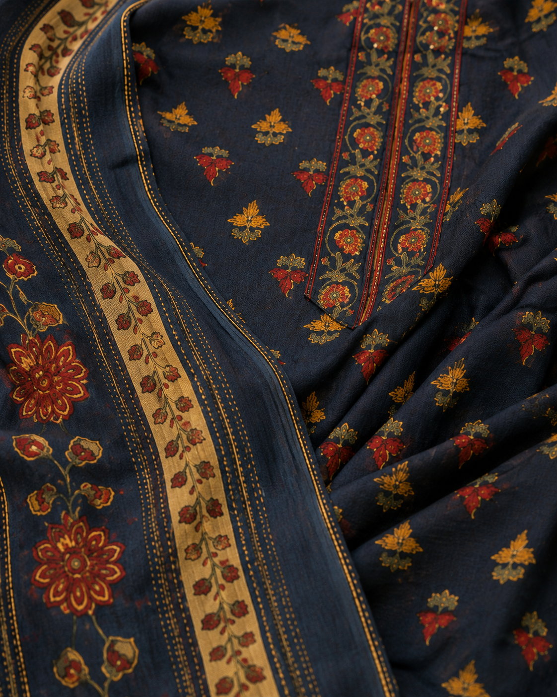 Pure Cotton Kurti Ghagra and Dupatta Set