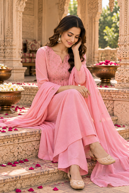 Festival Wear Premium Mul Chanderi Suit
