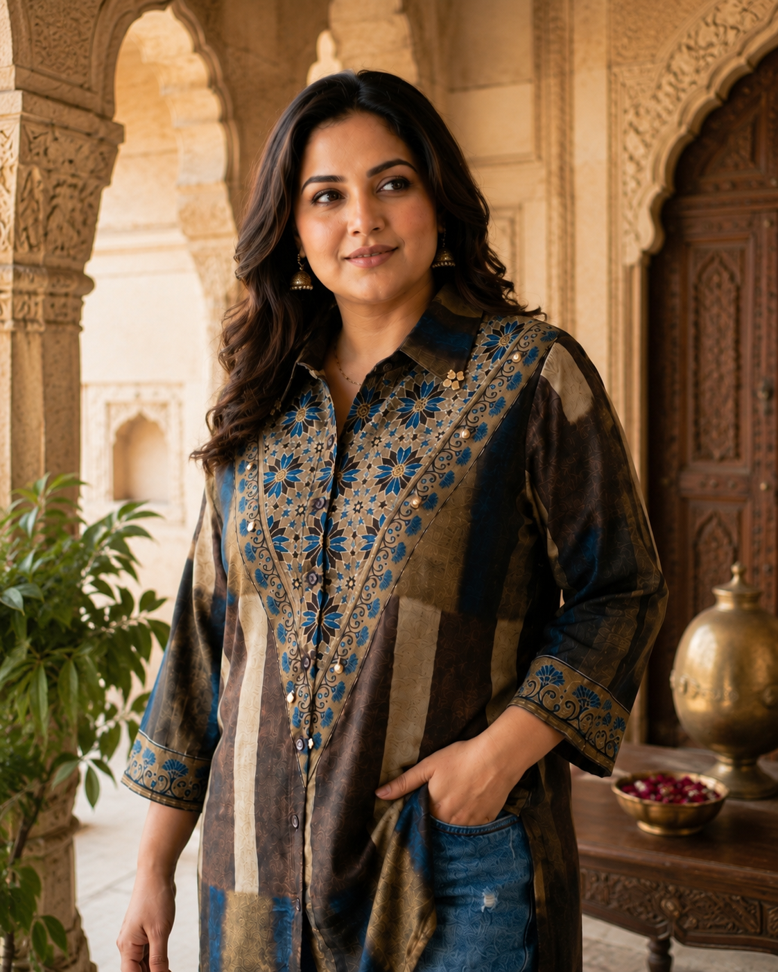 Pure Crape Big Size Shirt