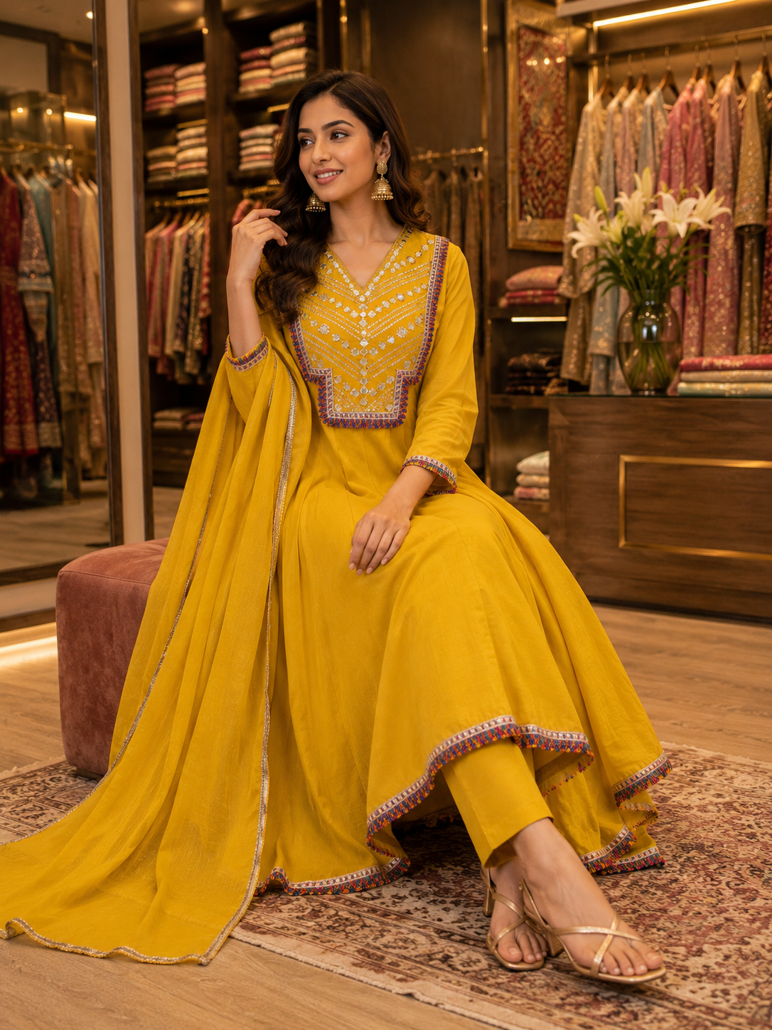 PURE MUL COTTON ANARKALI SUIT