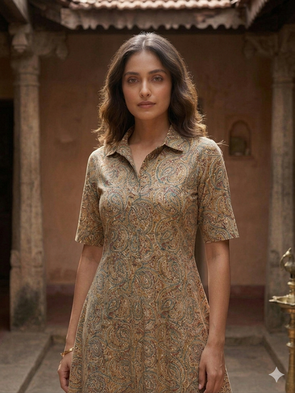 Pure Kalamkari Short One-Piece