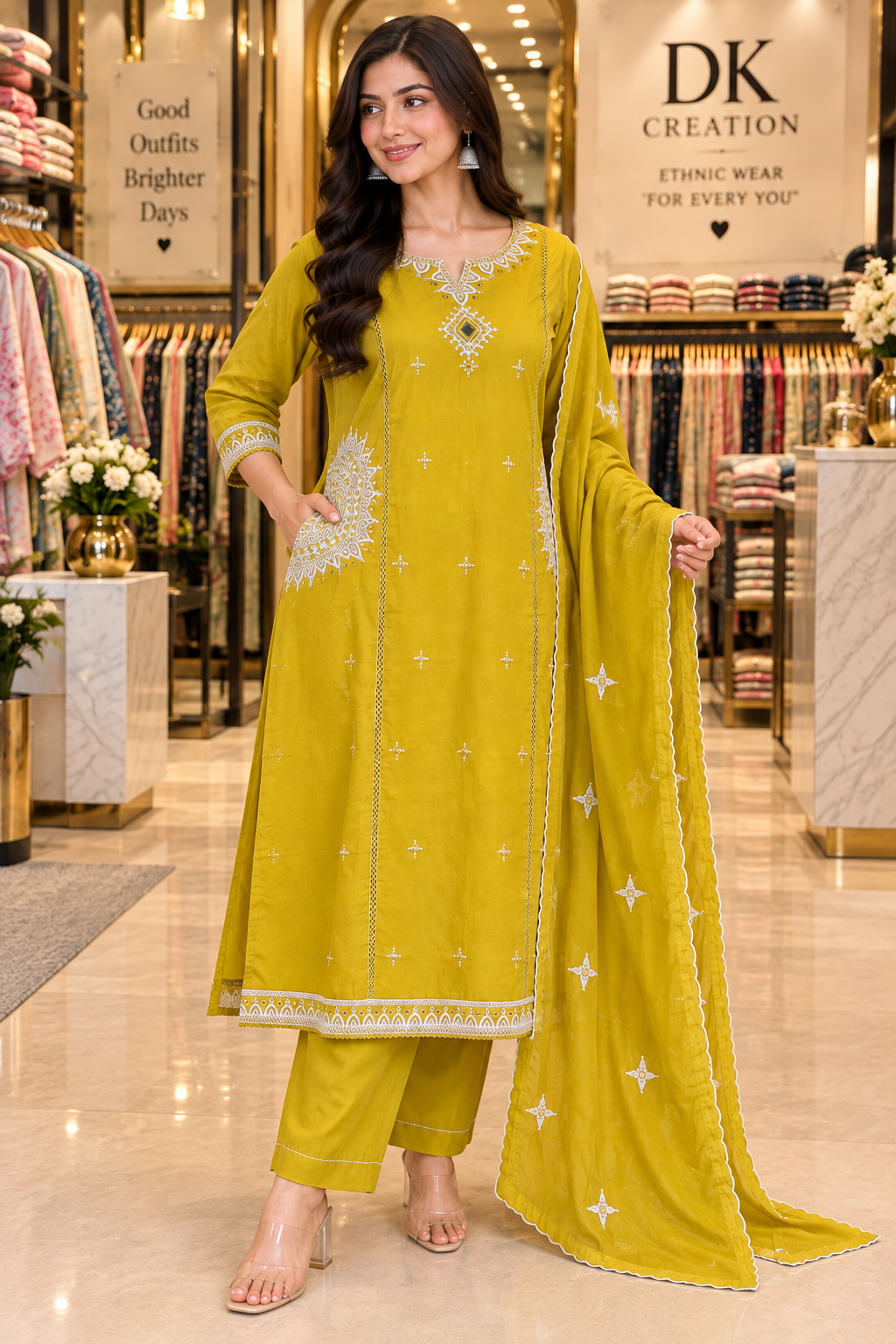 PURE MUL COTTON 3pc Embroidery suit