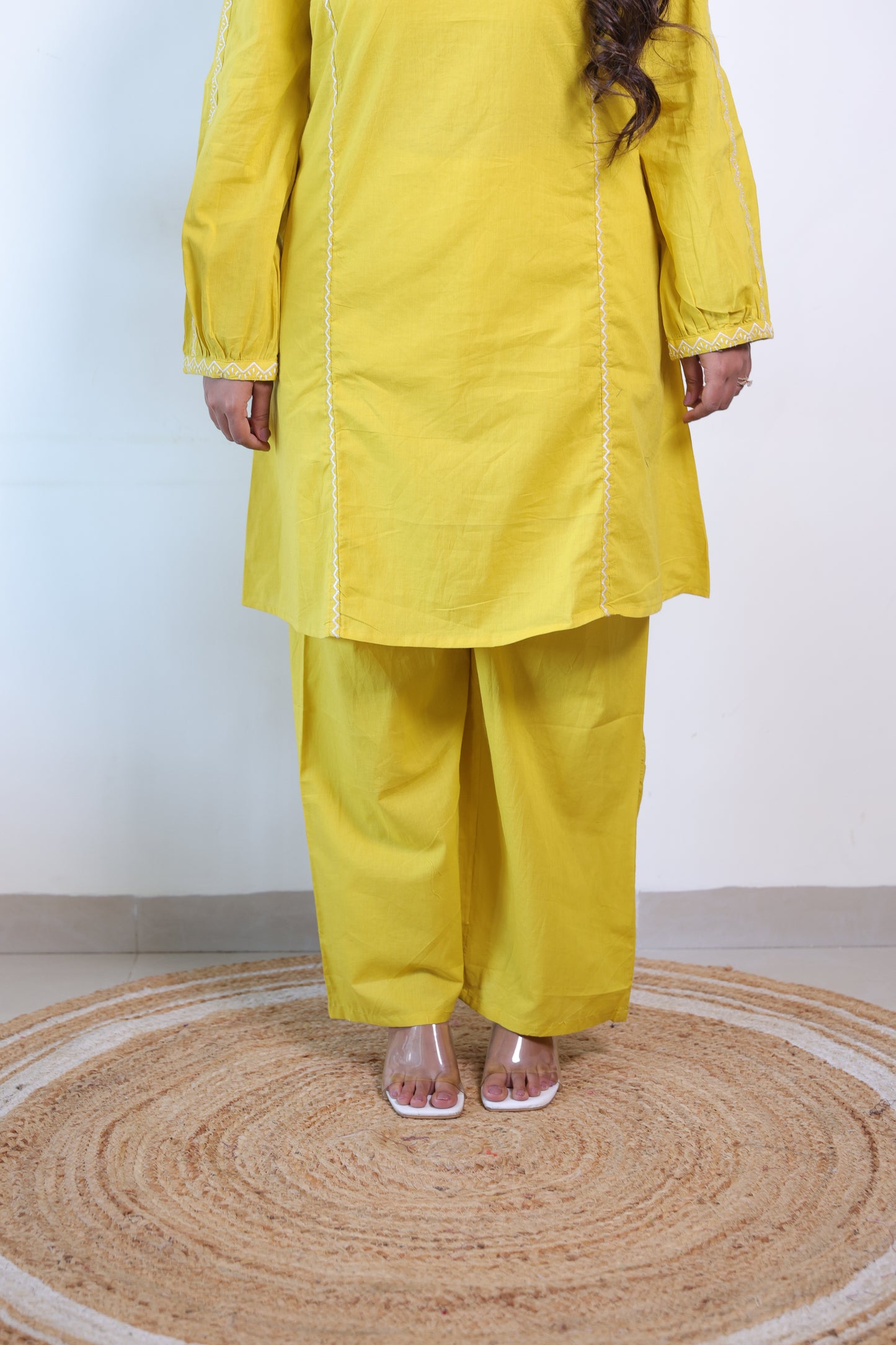 Yellow V-Neck co-ord set