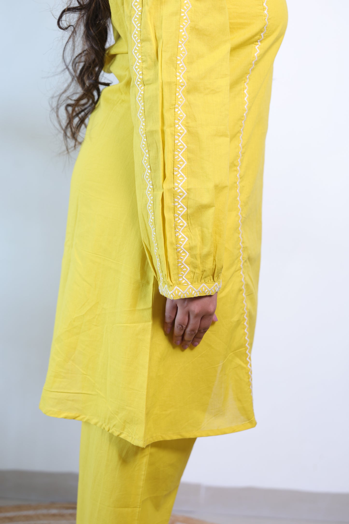 Yellow V-Neck co-ord set