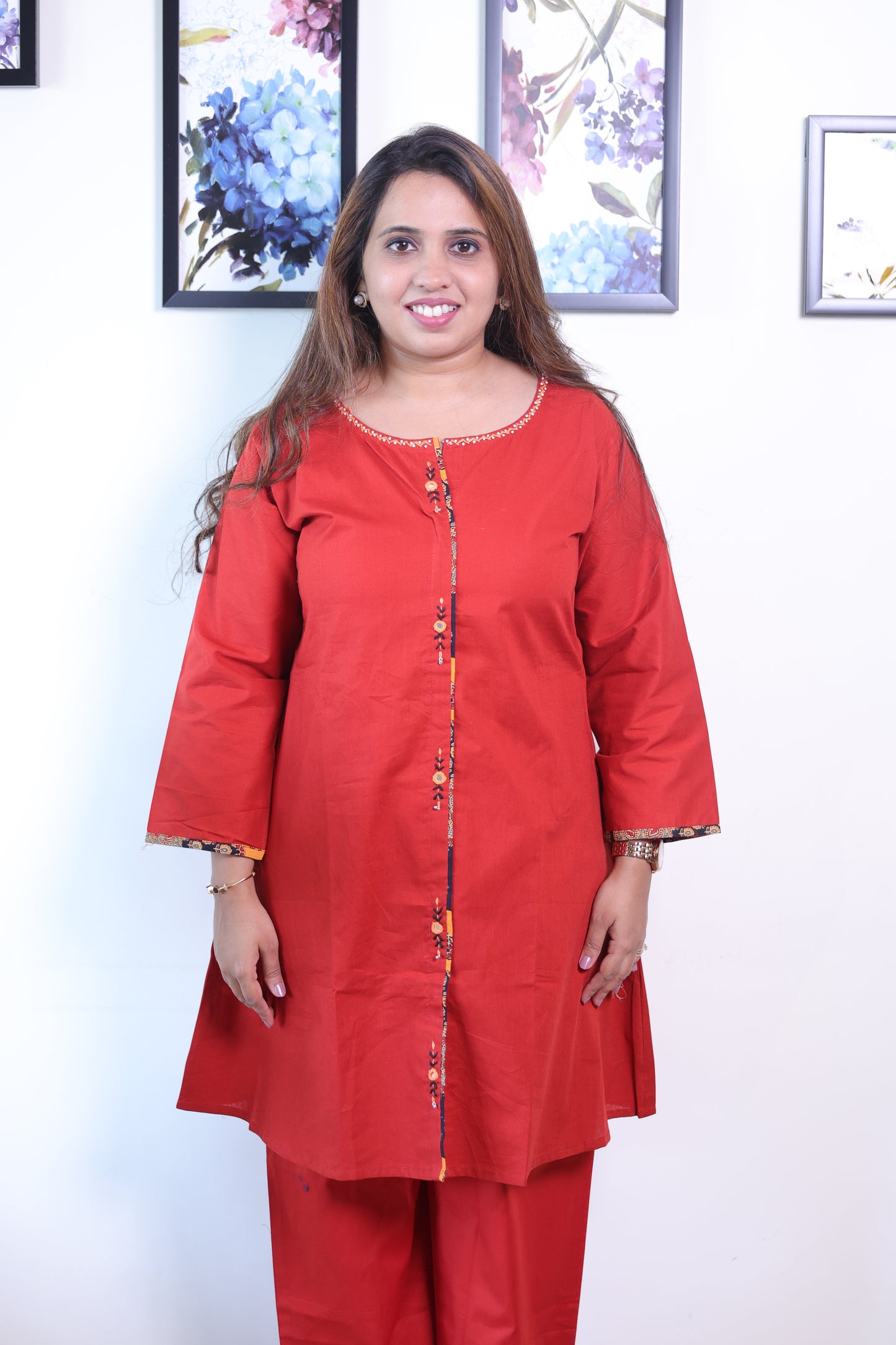 Red Cotton Co-ord set