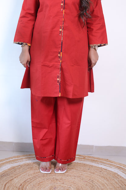 Red Cotton Co-ord set