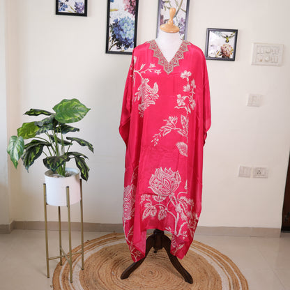 V-neck Red Flower Print