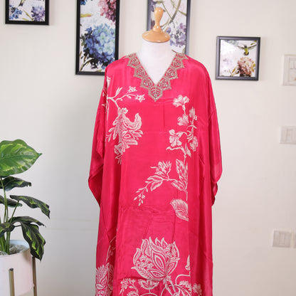 V-neck Red Flower Print