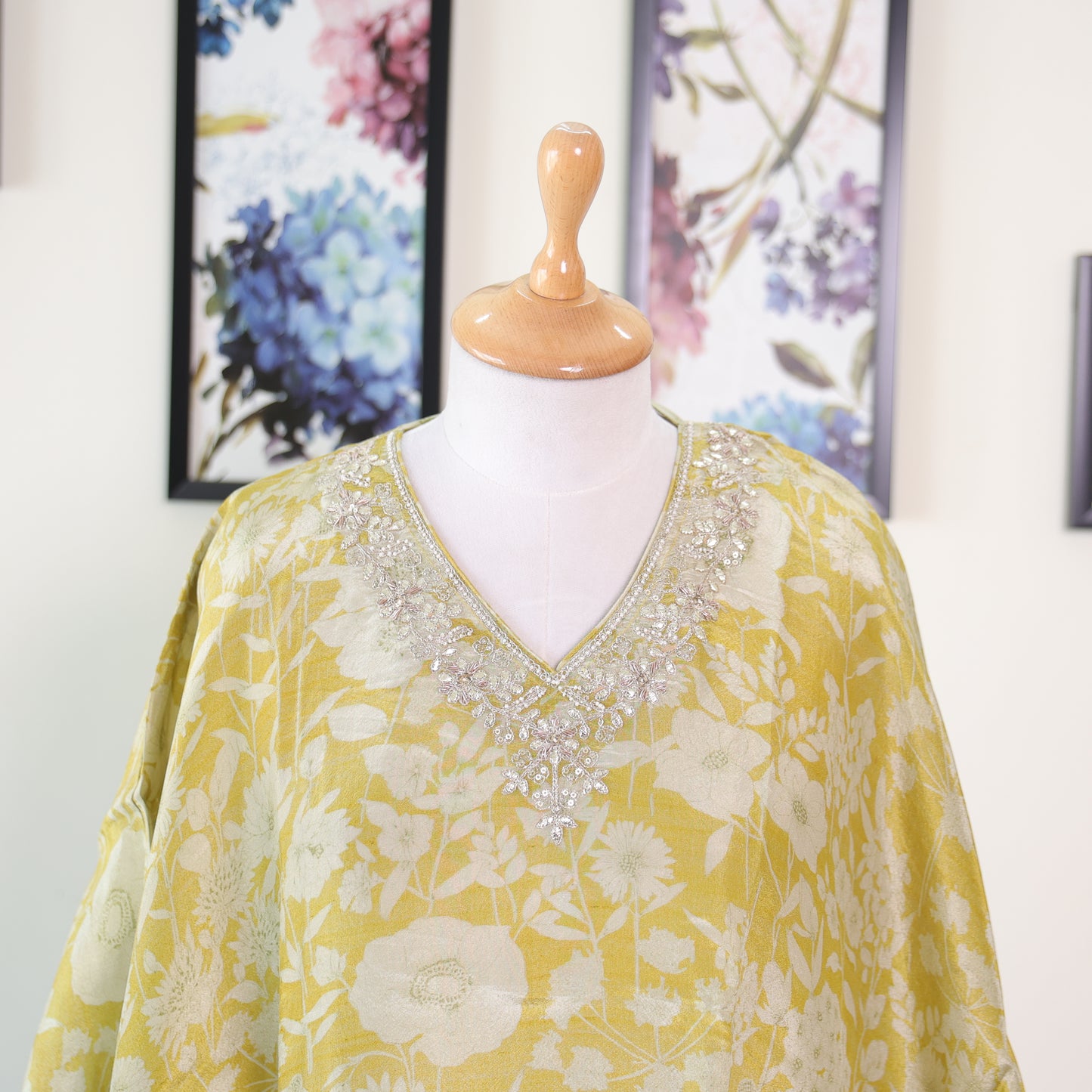 Soft Tissue Fabric Yellow Flower