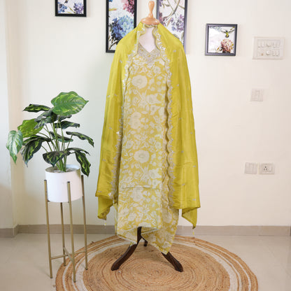 Soft Tissue Fabric Yellow Flower