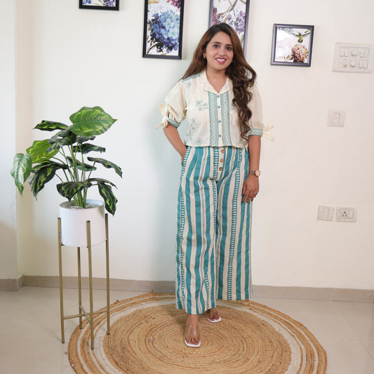 Off white Indo-western co-ord set