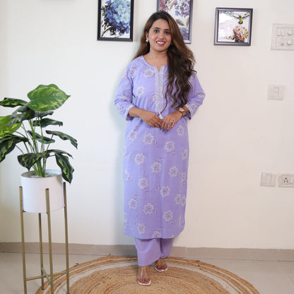 Jaipuri  Round Neck Kurti 3 Pcs
