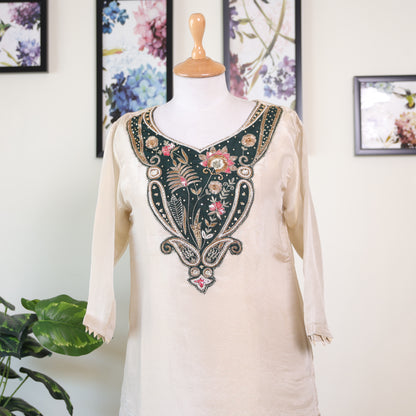 Off White Green Sharara Set