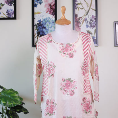 Off white Flower Print