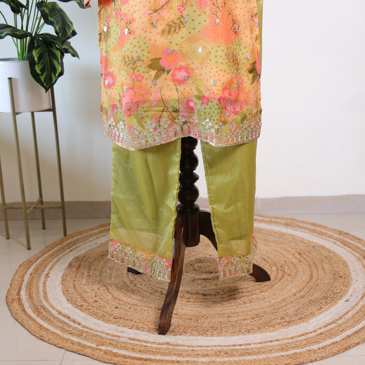 V-Neck straight flower print