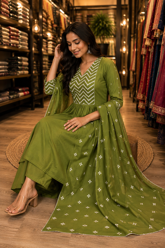 Pure Cotton Dupatta Set
