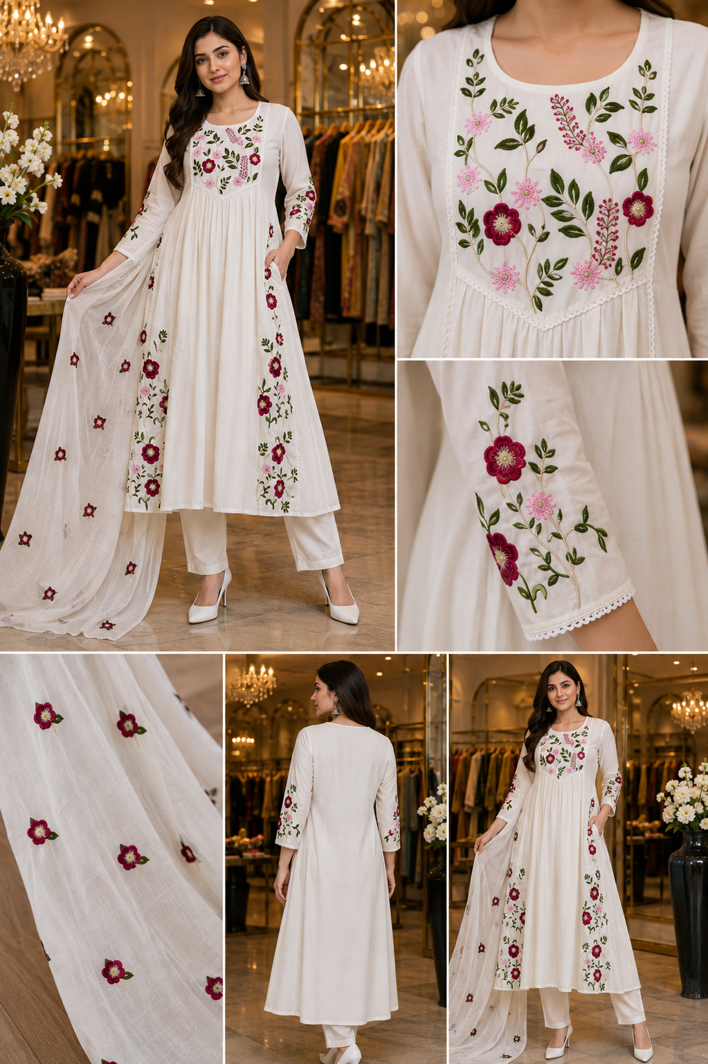 Pure Mul Cotton Dupatta Suit