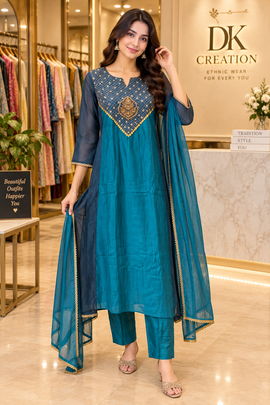 Premium Mul Chanderi Festival Wear Suit