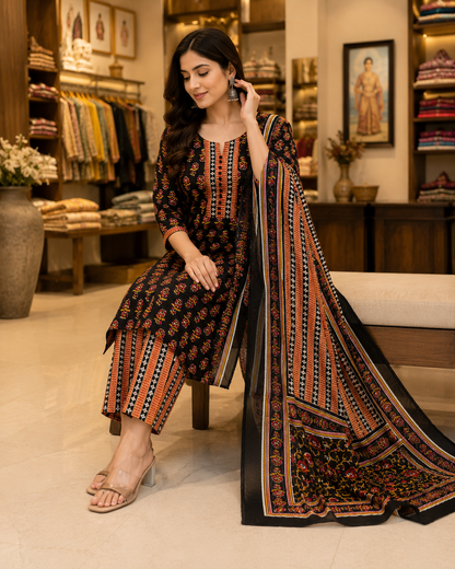 Pure Cotton Suit BLACK SPECIAL