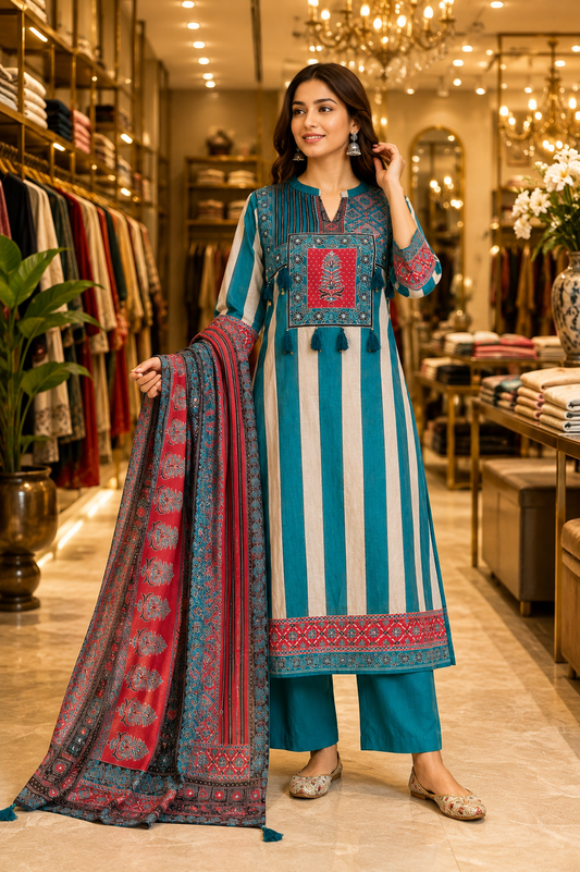 PURE MUL COTTON SUIT