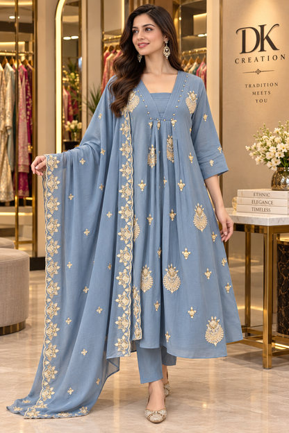 Pure Chinon fabric Festival Wear Suit