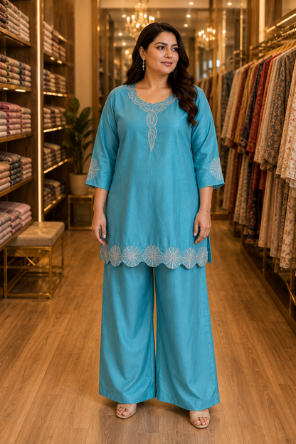 Silk Big Size Rakshabandhan Coord Set