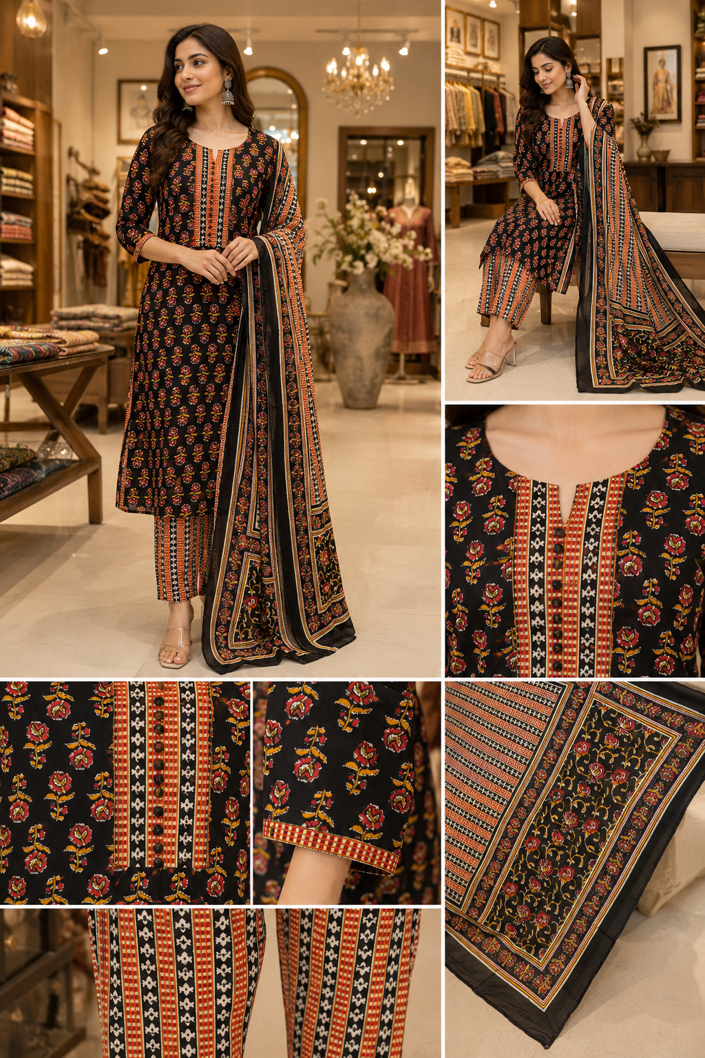 Pure Cotton Suit BLACK SPECIAL