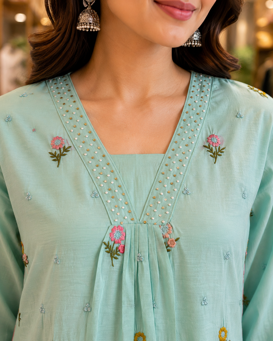 SEMI PARTY WEAR MUL CHANDERI SUIT