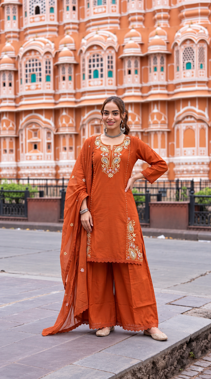 Pure Mul Cotton Plazzo Set