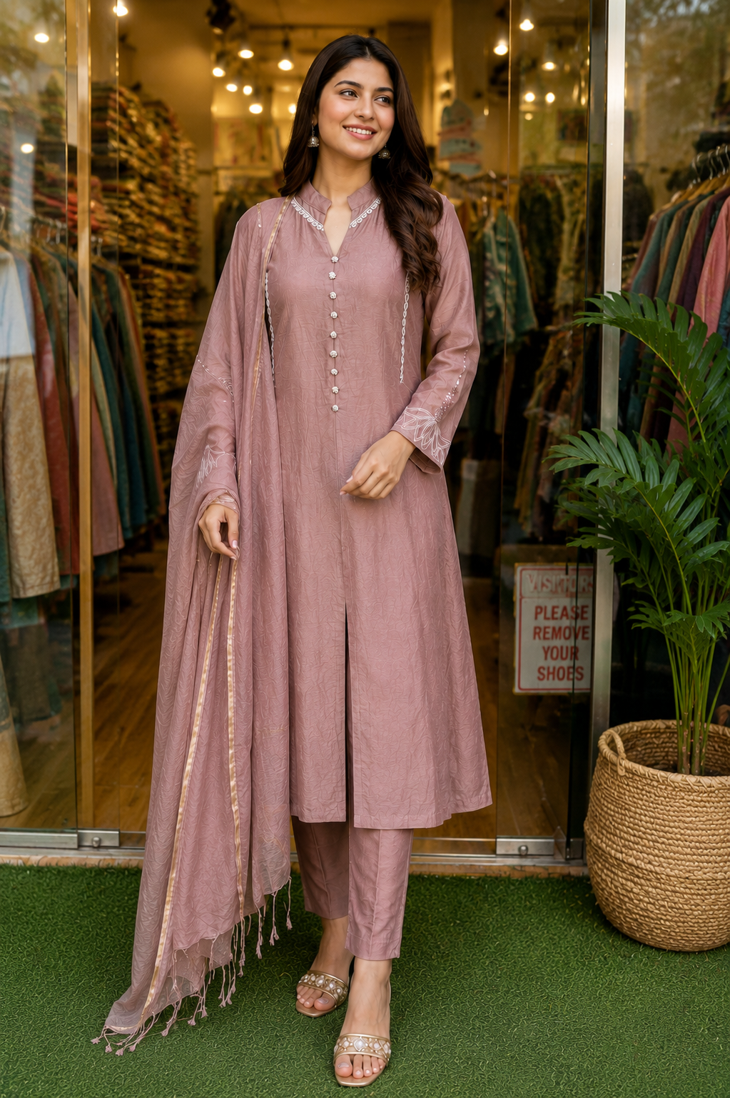 Mul Chanderi Suit