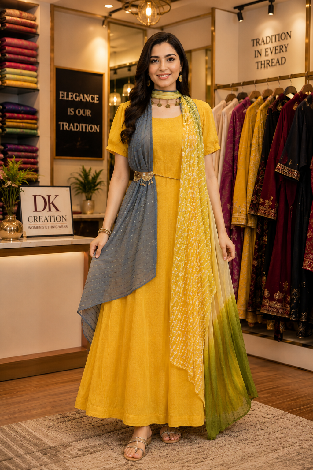 Designer Drape Style Gown