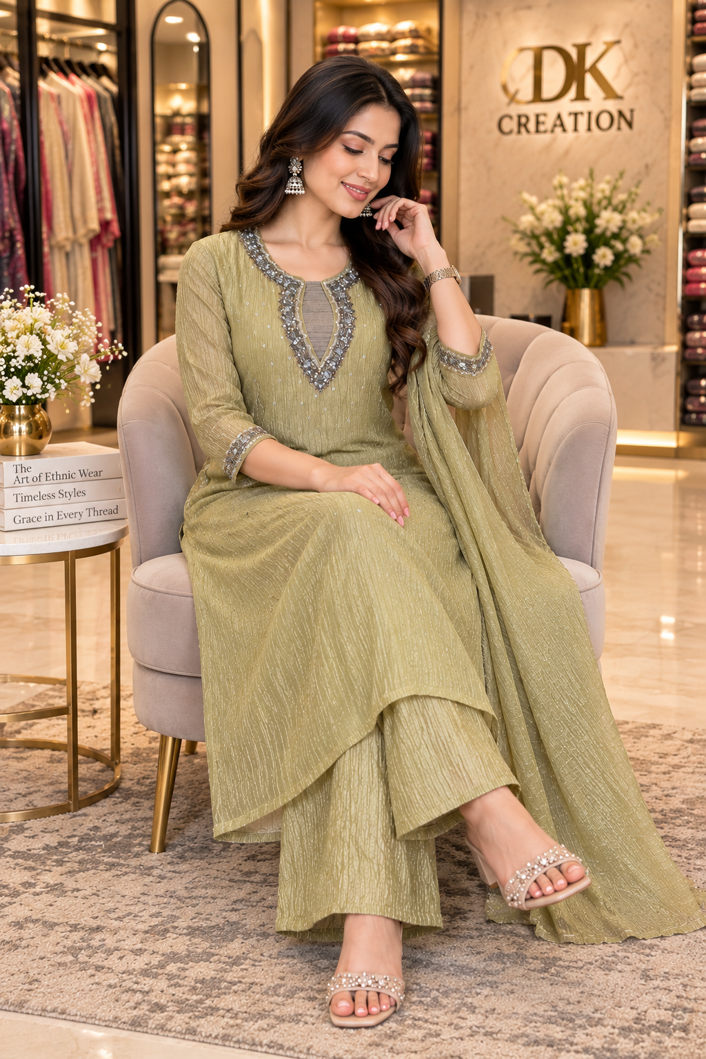Premium Crust Tissue Festival Wear Suit