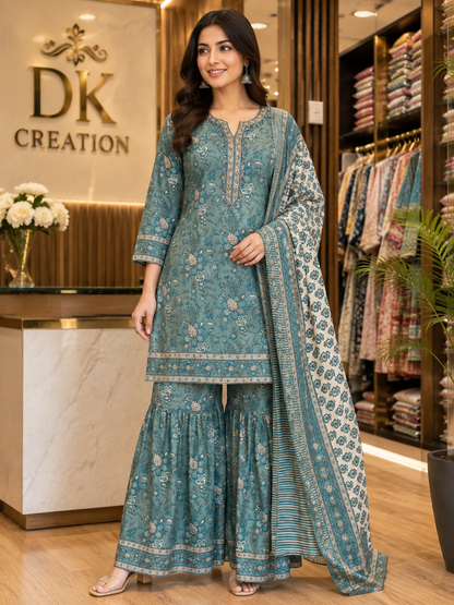 PURE COTTON GHARARA SET