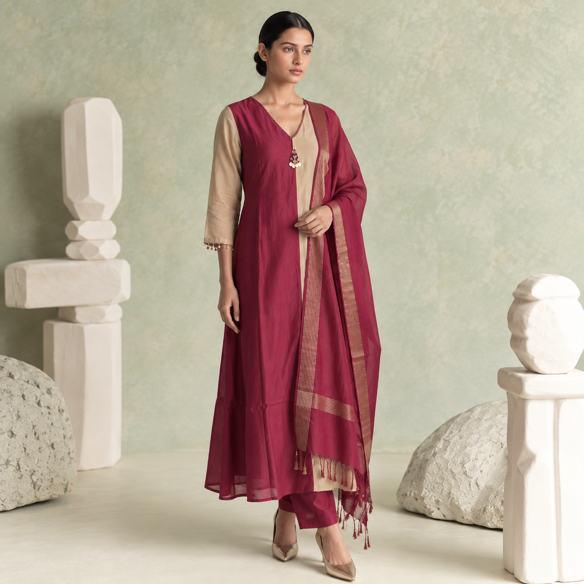 Festival Wear Mul Chanderi Suit