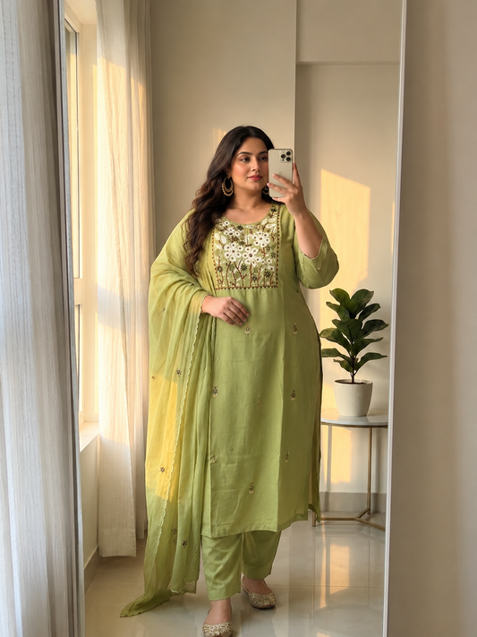 Pure Mul Chanderi Suit