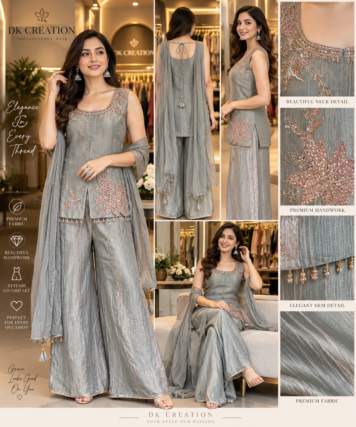 Festival Wear Salsa Fabric 3Pc Suit