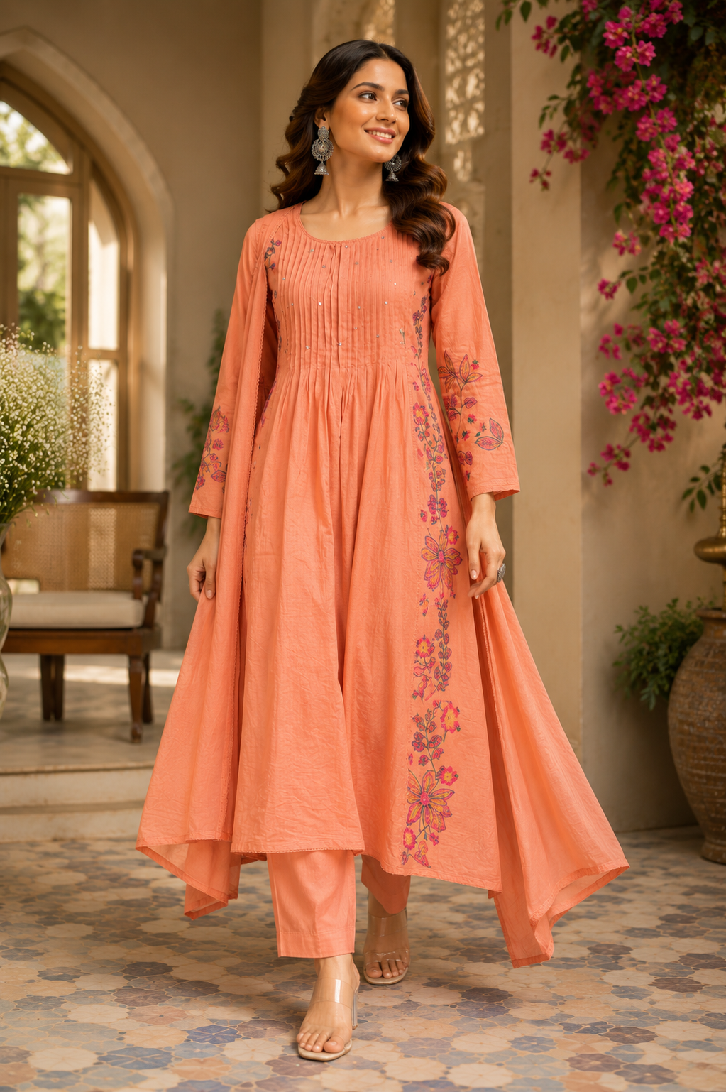 Pure Embroidery Mul Suit