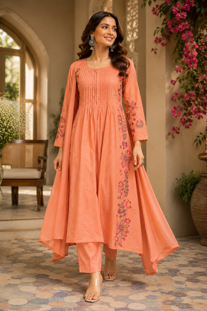 Pure Embroidery Mul Suit