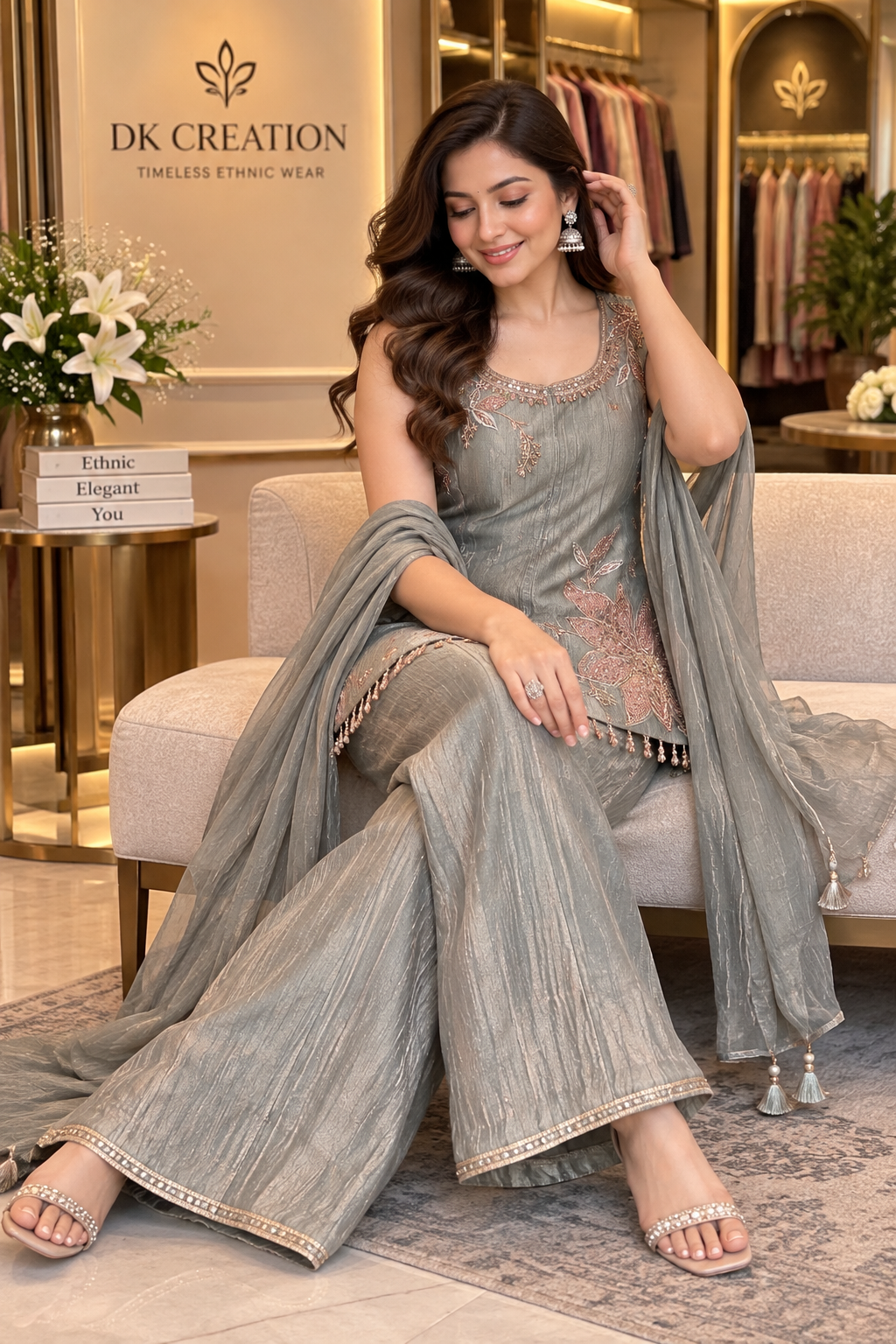 Festival Wear Salsa Fabric 3Pc Suit