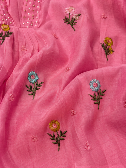 SEMI PARTY WEAR MUL CHANDERI SUIT
