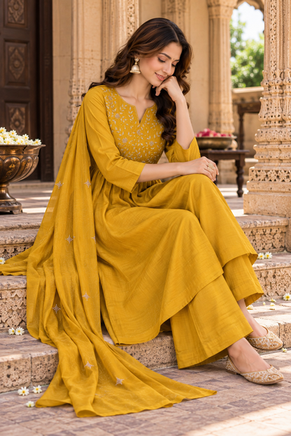 Festival Wear Premium Mul Chanderi Suit