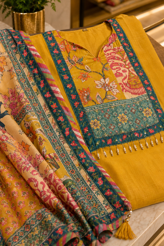 Pure Gajji Dupatta Set