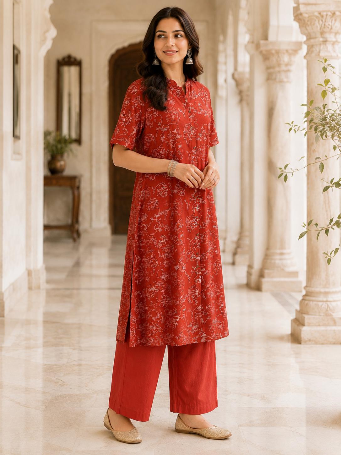 Pure Cotton Kurti With Plazzo