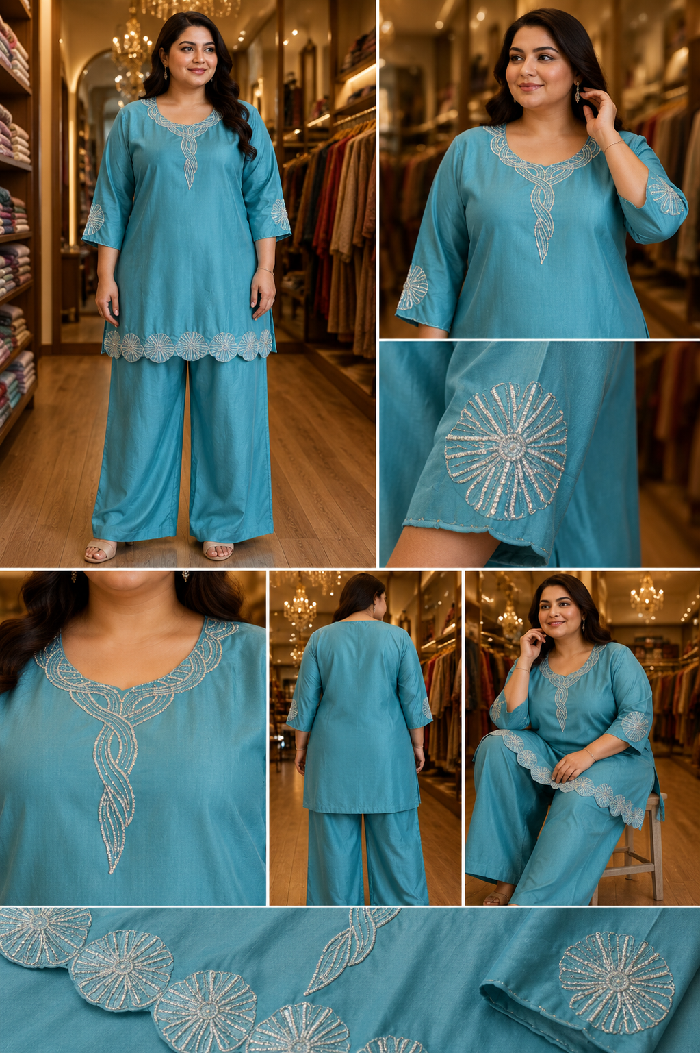Silk Big Size Rakshabandhan Coord Set