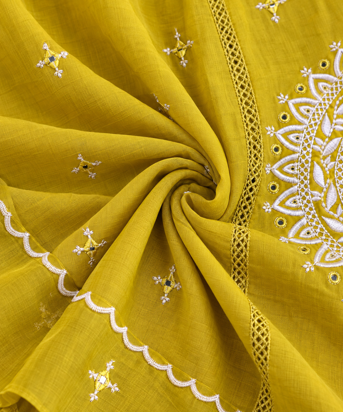 PURE MUL COTTON 3pc Embroidery suit