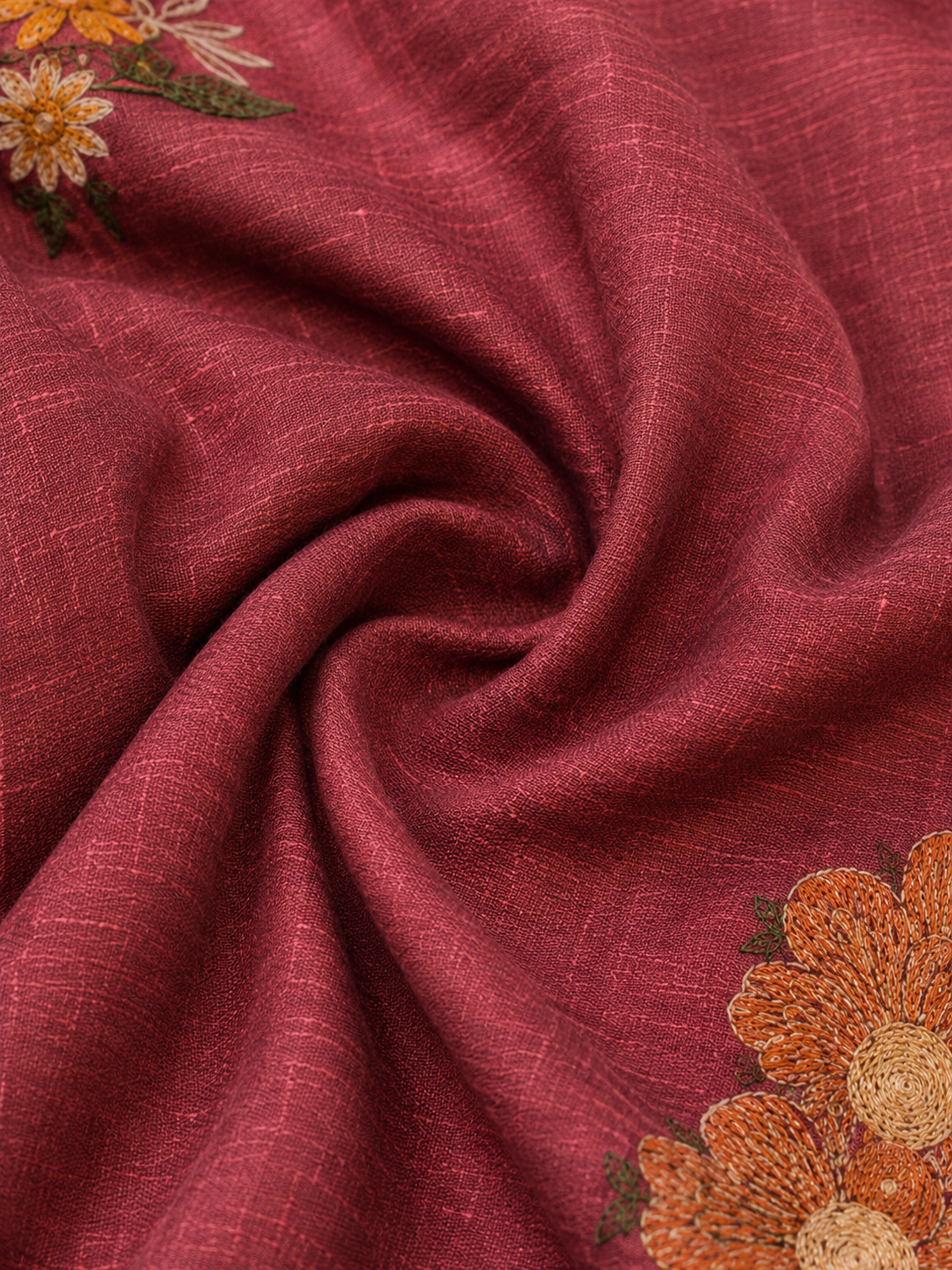 Pure Mul Chanderi with Hand Embroidery BIG SIZE